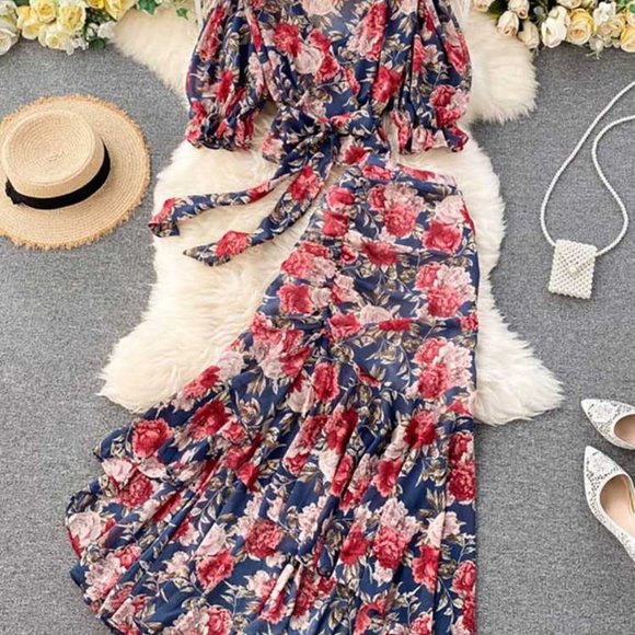 Bohemian Floral Print Dress - Picture 4 of 4